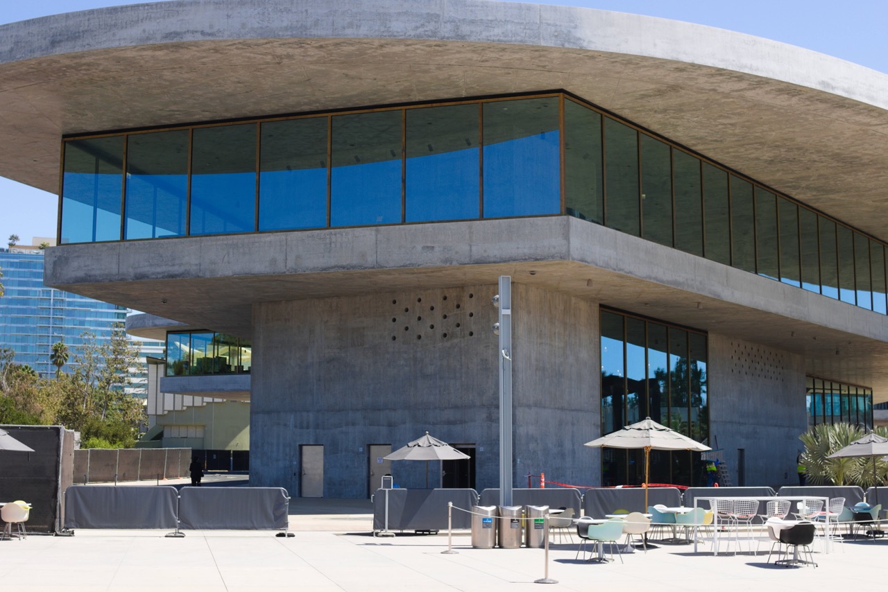 Modern concrete and glass civic architecture